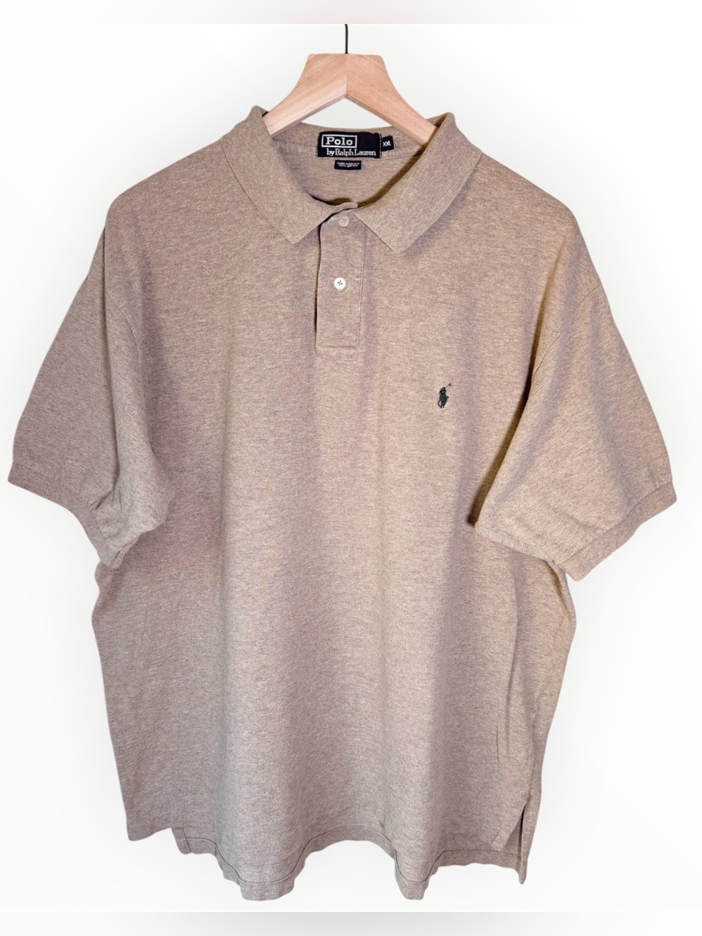 Polo Ralph Lauren Men’s Polo Shirt Size 2XL Tan 100% Cotton Short Sleeve XXL
